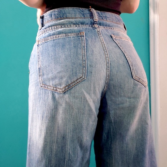 ZARA Wide Leg Light Wash Jeans, 70s Collection - Picture 1 of 3